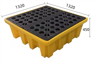 4 pallet di fuoriuscita di tamburi con altezza 430mm